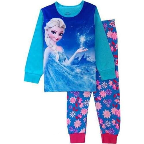 Disney Frozen Cartoon Cotton Children for Pajamas Thin Section Long-sleeved Patrulla Canina Kids Children Pajama Girl Sleepwear