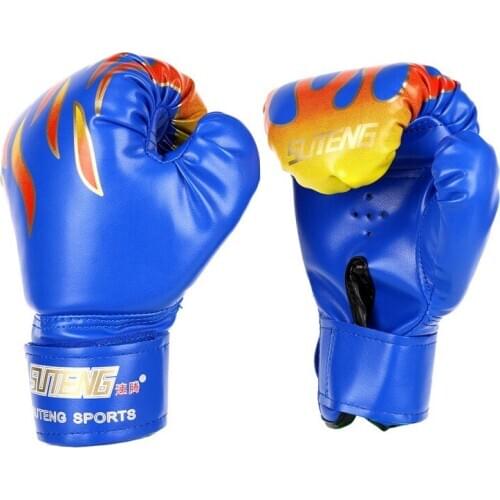 Kids Boxing Goves Professional Sanda Palm Boxing Gloves Breathable PU Leather Flame Gloves Children Boxing Training Gloves