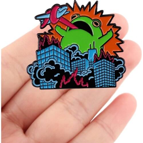 DZ1704 Funny Frog Cute Enamel Pins Brooches Woman Men Backpack Bags Badge Fashion Lapel Jewelry Kids Friends Birthday Gifts
