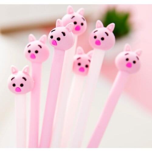 Jonvon Satone 30 Pcs Cute Pink Pig Modeling Pen 0.38mm Gel Pens Carbon Black Signature Pen Student Stationery Wholesale
