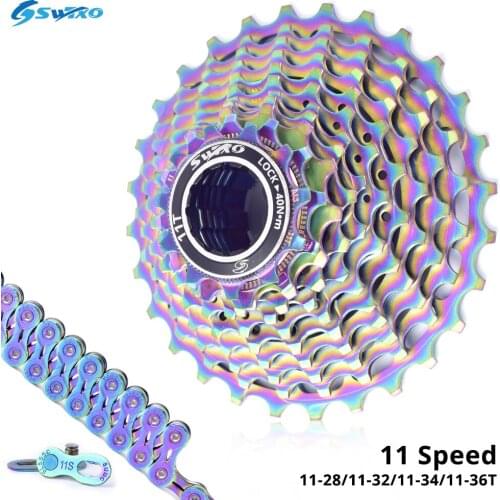 SWTXO Road Bike Cassette 11 Speed Ultralight 11-28T 32T 34T 36T Bicycle Sprocket K7 11V Freewheel SUMC 11SL Chain for Shimano HG