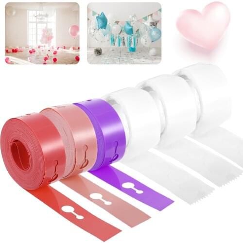 Balloon Strip Tape Double Hole DIY Garland Balloon Chain Arch Plastic Sticker For Birthday Party Decoration Balloon Accessories