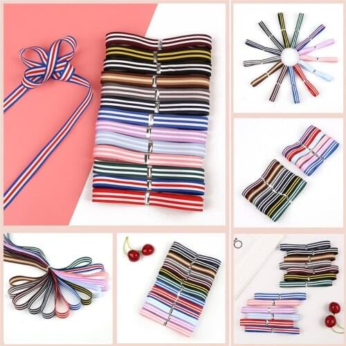 10mm Stripe Grosgrain Ribbon Tape Wedding Party Decoration Gift Wrrapping Christmas Ribbon 5yards/lot