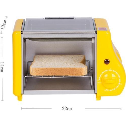 Cute mini oven fried baking two in one breakfast machine multi-function bread roaster 1-15min timing roasting machine 220W 220V