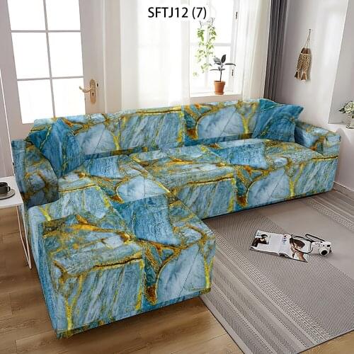 Marble Line Style Sofa Cover Abstract Geometric Decor Couch Covers for Living Room Furniture Covers Two and Three Seat Sofa Case
