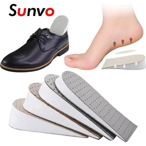EVA Invisible Height Increased Insoles for Elevator Shoes Women Men Inserts Comfort Leather Half Heightening Lift Heel Insoles