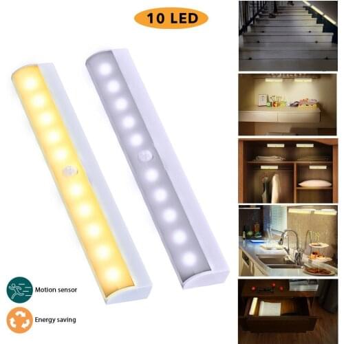 Motion Sensor Night Lights Wireless LED Bedroom Decor Light Detector Wall Decorative Lamp Staircase Closet Room Aisle Lighting