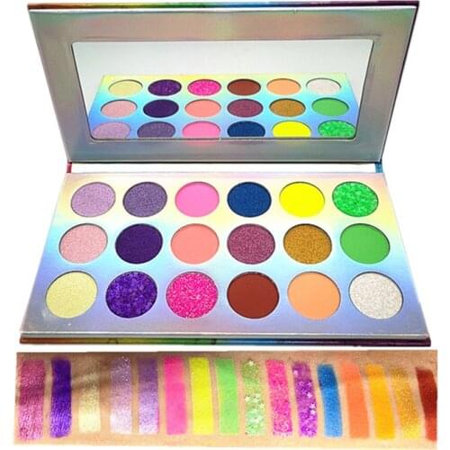 Customized Label Glow Eyeshadow Palette Stage Clubbing UV Glow in the Dark Fluorescent Eyeshadow Neon Makeup Knit in Blacknight