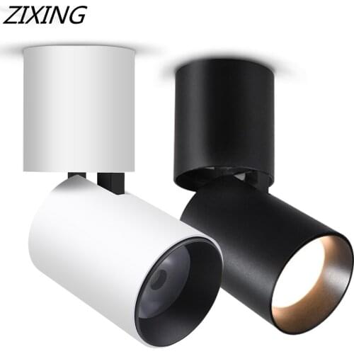 ZIXING LED Surface Mounted Downlight Ceiling COB Spot Light 360 Degree Rotatable AC85-260V 3000K/4000K/6000K 7W 12W Black/White