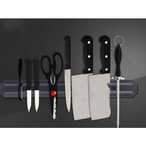 Strong Magnetic Wall Mounted Kitchen Knife Magnet Bar Holder Display Rack Strip Kitchen Tools