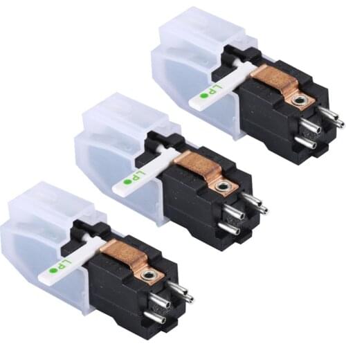 Turntable Phonograph Dual Stereo Cartridge with Red Sapphire Dual Side Stylus Needle for LP/78 Vinyl Record Player Accessory