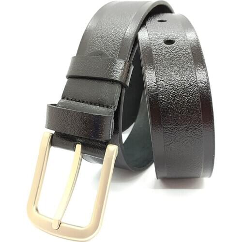 Genuine Soft Leather Handmade Black Man Belt High Quality Calfskin For Pants Metal Buckle For Casual Gift For Valentines Day