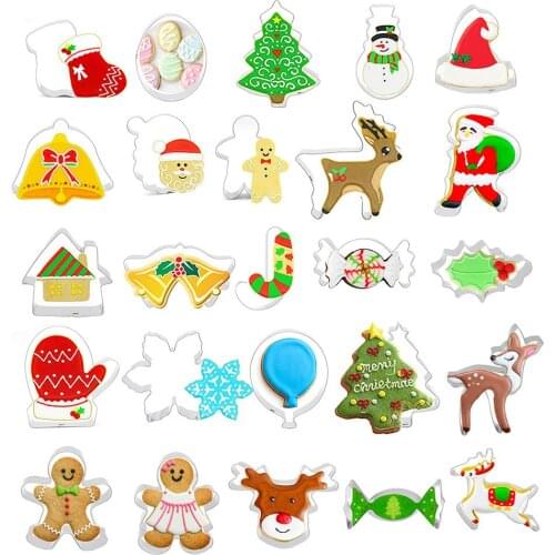 Christmas Biscuit Mould Christmas Stainless Steel Biscuit Mould Cake Mould Baking Mould Steamed Bread Mould