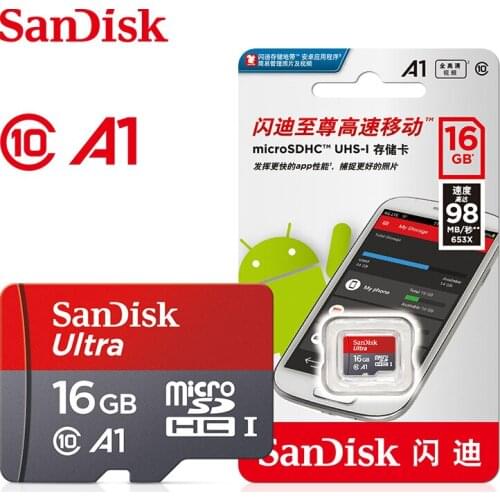 SanDisk Micro SD Card 256GB 128GB 64GB 32GB 16GB TF card usb flash memory card 16g 98mb/s microsd Class 10 Flash card Original