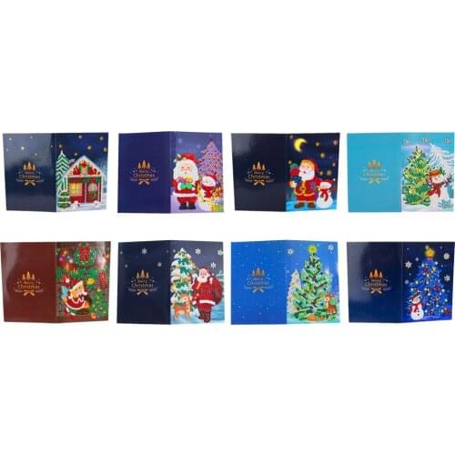 DIY Special-shaped Drill Diamond Painting 3D Greeting Card Mosaic Santa Claus Christmas Postcards Cross Stitch Decor Dropship
