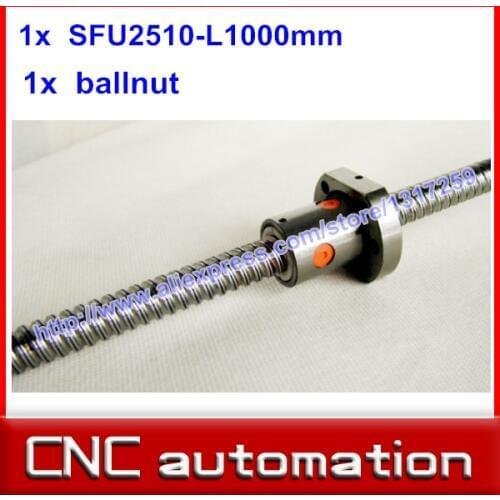 Anti Backlash RM2510 Ball Screw rail SFU2510 L= 1000mm Rolled 2510 Ballscrew + one ball nut