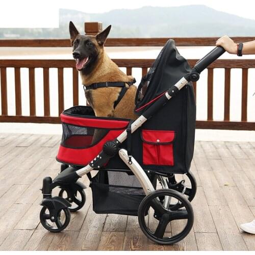 Pets A Disability Big Dog Pop It Wheelbarrow Foldable Four Rounds Cat Dog Garden Cart Old Age Pets Transportation Cage Scooter