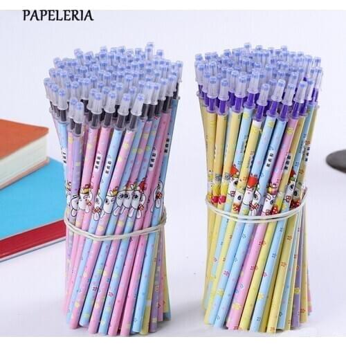 20Pcs/Set Kawaii Rabbit Erasable Pen Refill Rods for Handles 0.5mm Blue/Black Ink Gel Pen Stationery Office School Writing Tools