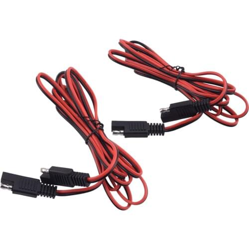 Universal 2 Pcs 2m SAE to SAE Connector Extension Cable DC Power 18AWG Solar Battery Harness Car Accessories