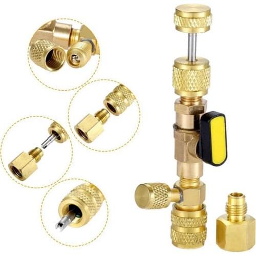 Universal Air Conditioning Valve Core Quick Spool Remover Installer Tool For R404A R407C R134A R12 R32 Low Pressure Adapter Kit