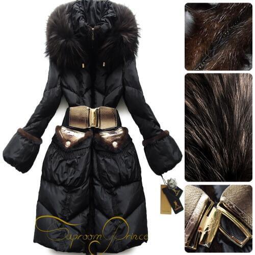 2016 Winter Jacket Women down jackets Womens Down coat Mink hair taproom luxury design black long slim furHooded down coats