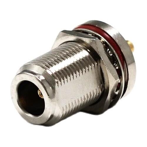 1PC N Female bulkhead nut RF Coax Connector Solder for RG405.086" cable Straight Nickelplated NEW wholesale