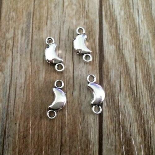 15 pcs 15x6mm Silver Color Moon Connector Charms DIY Metal Bracelet Necklace Jewelry Findings Antique Pendants Accessories