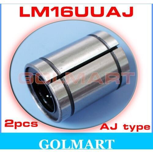 2pcs LM16UUAJ 16mm rail shaft Adjustable AJ type Linear Ball Bearing Bush Bushing 16x28x37mm