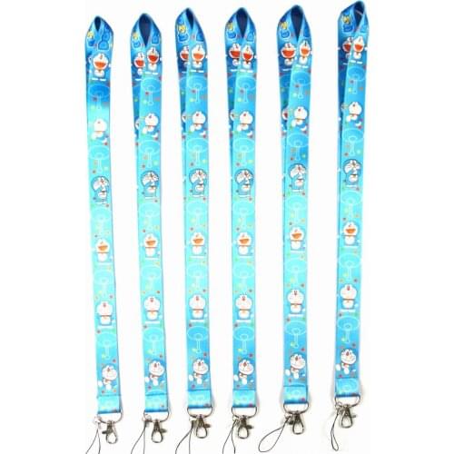 200 PCS Doraemon key lanyards id badge holder keychain straps for mobile phone Free Shipping