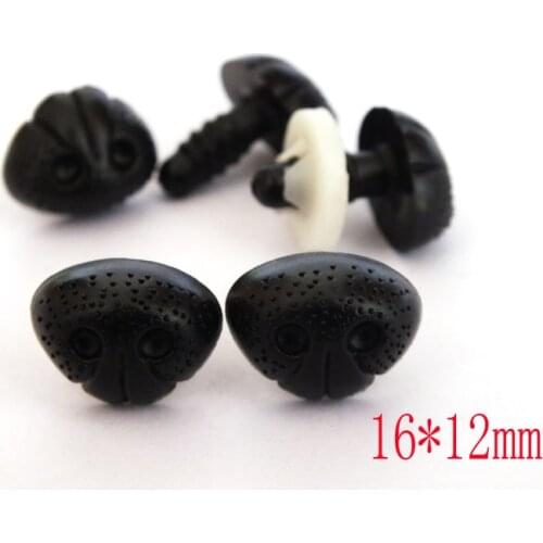 50pcs 16*12mm Black Plastic Dog Nose Stuffed Animals Noses Amigurumi Safety Noses Dog Nose for Crochet doll