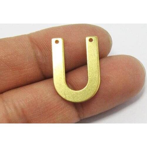 U shaped Brass charms 22x15.5mm Raw brass charm connectors Necklace earrings findings -50pcs R736