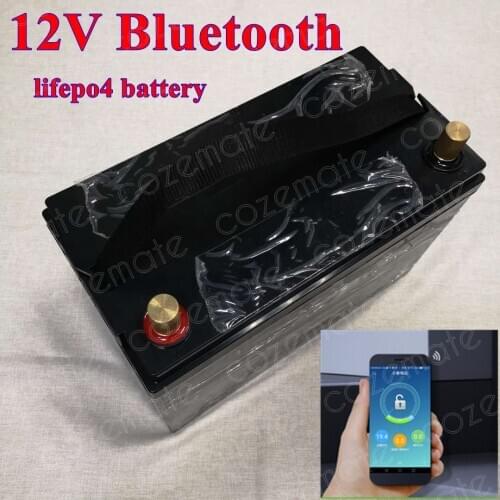 Lifepo4 12V 100Ah 120Ah 12.8v Lifepo4 Battery 100A BMS with Bluetooth App for 1200w Solar System Motor Home Boat RV +10A Charger
