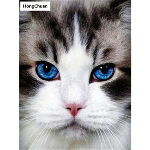 Cute Cat Full Square/Round 5D DIY Diamond Painting Crafts Mosaic Embroidery Home Decoration Christmas Gift New Year