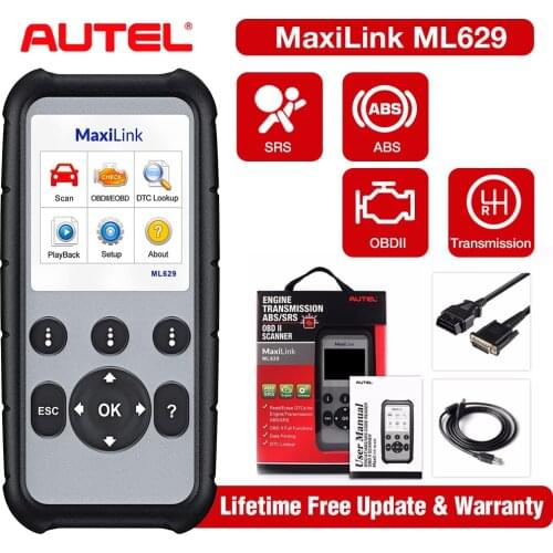 Autel ML629 Diagnostic Auto Car Diagnostic Tool OBD2 Scanner Code Reader ABS/SRS Auto Tool Batter Than X431