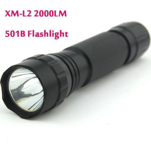 Free Shipping New 501B WF-501B XM-L2 LED 5-Mode 2000Luens Flashlight L2 LED Lamp