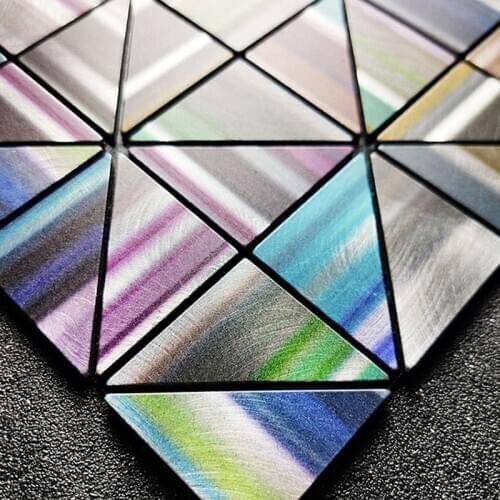 Colorful Metal mosaic tile 1 box 11pcs Self-adhesive Aluminum Plastic wall stickers for KTV Entertainment Bar