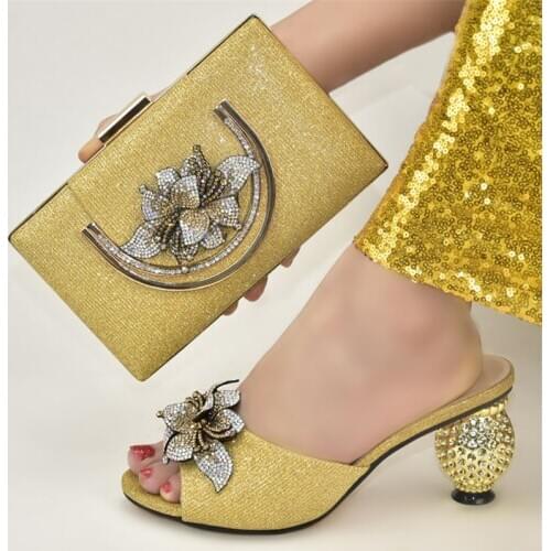 Doershow Italian Shoe with Matching Bags Shoe and Bag Set for Party In Women Italian Matching Shoe and Bag Set HSC1-1