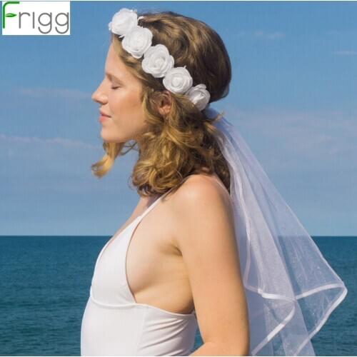 Frigg Rose Flower Crown Veil Wedding Engagement Flower Garland Bridal Shower Girls Party Decoration Supplies