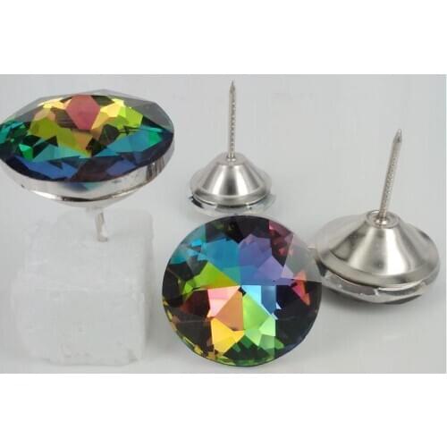 Wholesale crystal button pin wholesale 20mm 150pcs/lot furniture Satellite drill nail crystal buttons , Color Zen sewing button