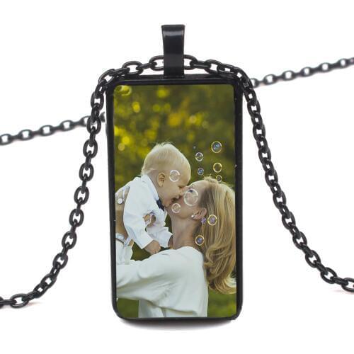 Private order Personality mothers necklace picture customization Baby Child Dad Brother Sisters Handmade Family photo rectangle