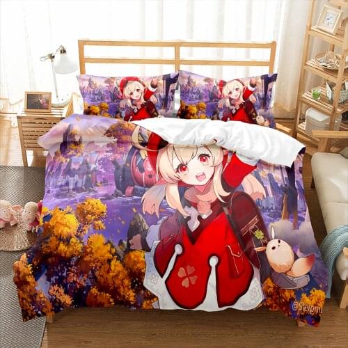 Bedding Set Genshin Impact Game Kids 3d Duvet Cover Set Comforter Bed Linen Twin Queen King Single Size Dropshipping Cartoon
