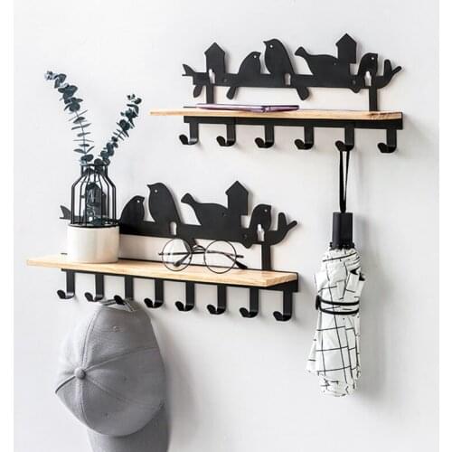 Creative Entrance Storage Rack Clothes Rack Shelves For Bedroom Organizers Storage Home Decorative Hooks Wall Shelf Key Holders