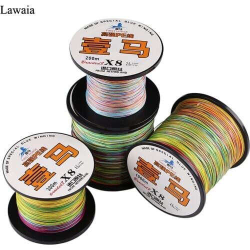 Lawaia PE Braided Fishing Line Multicolored 8 Strands Strong Fishing Lines For Saltwater 200M Braided Wire Outdoor Fishing Gear