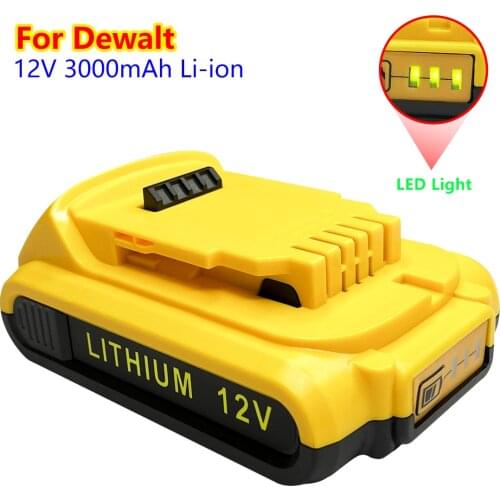 Lithium Battery for DeWalt Power Tools DCB184 DCB200 Rechargeable Electric Tool Set 12Volt 12 V 3000mah Battery 12V 3Ah