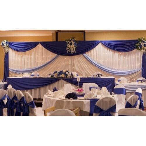 Loyal blue with white Wedding Backdrop Wedding Stage Curtain Wedding Decoration Banquet curtain