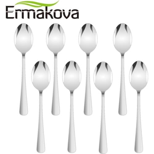 ERMAKOVA Set of 8 Espresso Spoon 4 Inches Mini Coffee Spoon Small Bistro Spoon for Dessert Stainless Steel Tea Appetizer