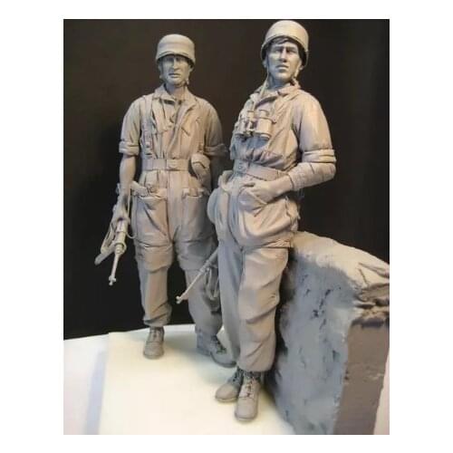 Resin Figure Model Kit Unassambled 1/16 ancient stand crew include 2 (WITH WALL ) Unpainted collect Figure Building Kit