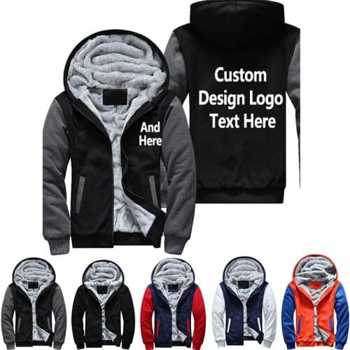 Dropshipping USA Plus EU America Size logo Mens Womens Printing Pattern Thicken Fleece Zipper Hoodies Sweatshirts Coat Jacket