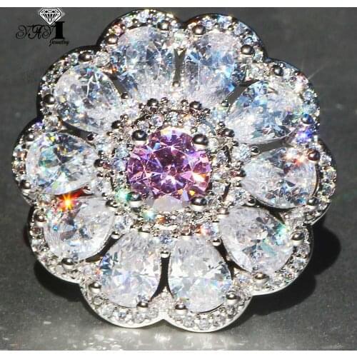 YaYI Fine Jewelry Fashion Princess Claw Set Cut White Cubic Zirconia Silver Color Engagement Wedding Party Leaves Gift Rings