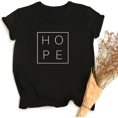 Hope Slogan Women Summer T-shirt Short Sleeve Christian Harajuku Female Faith T Shirts 90s Graphic Vintage Tees Camisetas Mujer